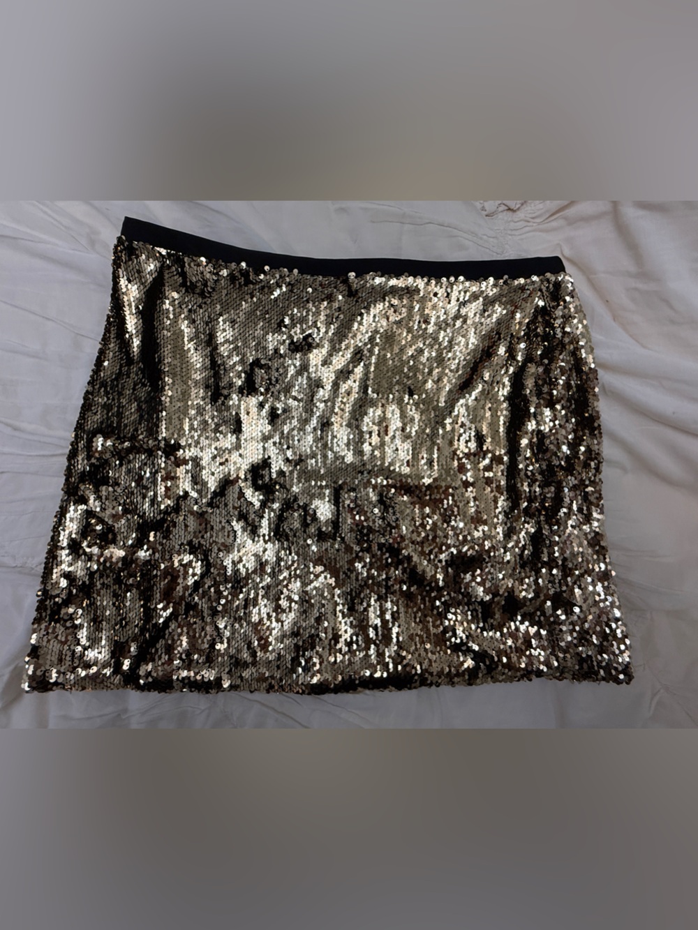 Topshop Gold Sequin Mini Skirt